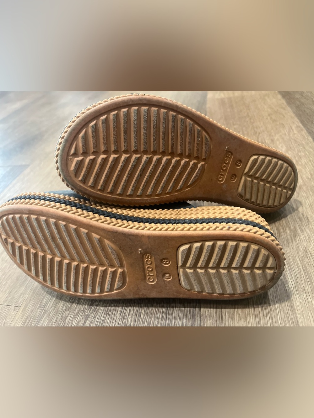 CROCS Platform Sandals in Black and Tan - Picture 4 of 5